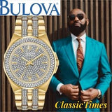 Bulova Crystal Collection Silver Dial Two Tone Steel Strap Watch for Men - 98K102