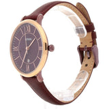 Fossil Jacqueline Burgundy Dial Burgundy Leather Strap Watch for Women  - ES4099