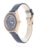 Swarovski Crystalline Aura Blue Dial Blue Leather Strap Watch for Women - 5519447