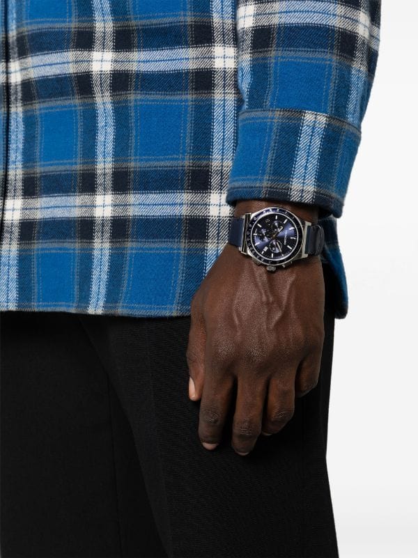 Salvatore Ferragamo 1927 Chrono Analog Blue Dial Blue Leather Strap Watch for Men - SFKZ00223