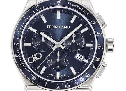Salvatore Ferragamo 1927 Chrono Analog Blue Dial Blue Leather Strap Watch for Men - SFKZ00223