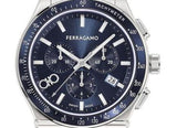 Salvatore Ferragamo 1927 Chrono Analog Blue Dial Blue Leather Strap Watch for Men - SFKZ00223