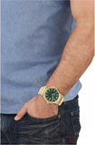 Salvatore Ferragamo F-80 Green Dial Gold Steel Strap Watch for Men - SFHY02921