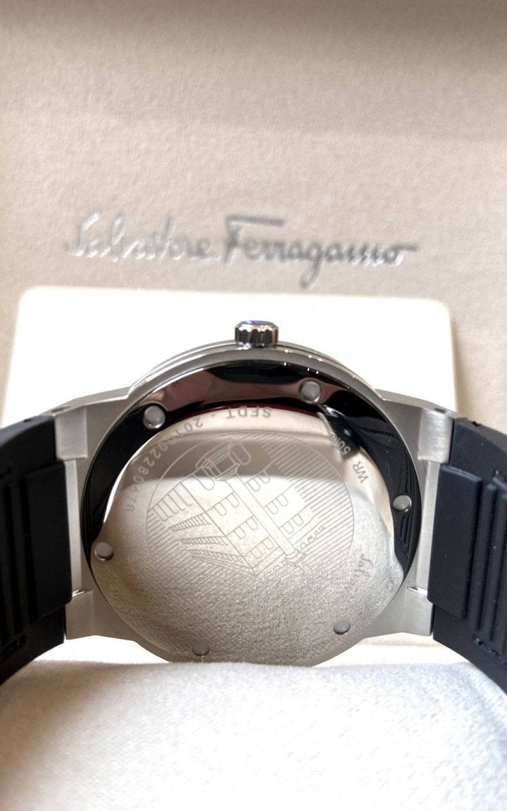 Salvatore Ferragamo F-80 Classic Black Dial Black Leather Strap Watch for Men - SFDT00619