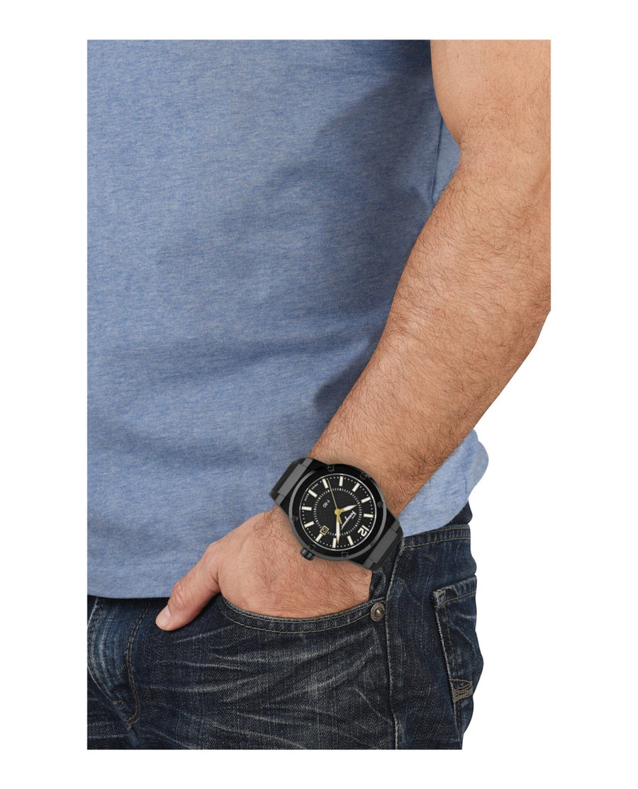 Salvatore Ferragamo F-80 Classic Black Dial Black Rubber Strap Watch for Men - SFHY01622