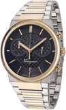 Salvatore Ferragamo F-80 Classic Black Dial Two Tone Steel Strap Watch for Men - SFME00921