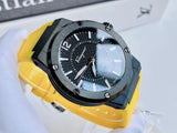 Salvatore Ferragamo F-80 Classic Black Dial Yellow Rubber Strap Watch for Men - SFHY01522