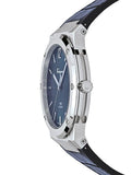 Salvatore Ferragamo F-80 Classic Blue Dial Blue Leather Strap Watch for Men - SFDT00319
