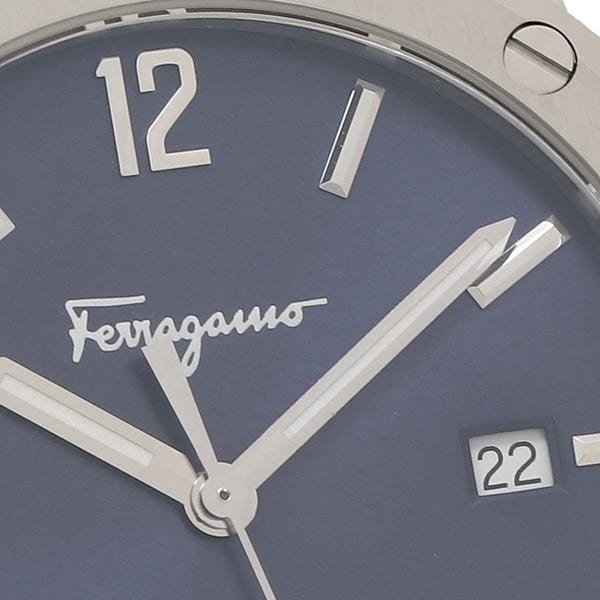 Salvatore Ferragamo F-80 Classic Blue Dial Blue Leather Strap Watch for Men - SFDT00719