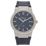Salvatore Ferragamo F-80 Classic Blue Dial Blue Leather Strap Watch for Men - SFDT00719
