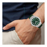 Salvatore Ferragamo F-80 Classic Green Dial Green Rubber Strap Watch for Men - SFHY02722