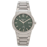 Salvatore Ferragamo F-80 Classic Green Dial Silver Steel Strap Watch for Men - SFDT02123