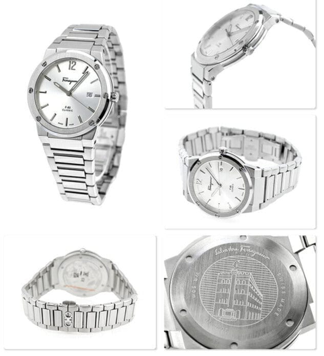 Salvatore Ferragamo F-80 Classic Silver Dial Silver Steel Strap Watch for Men - SFDT02223