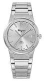 Salvatore Ferragamo F-80 Classic Silver Dial Silver Steel Strap Watch for Men - SFDT02223