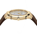 Salvatore Ferragamo F-80 Classic White Dial Brown Leather Strap Watch for Men - SFDT00819