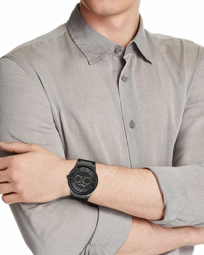 Salvatore Ferragamo Sapphire Black Dial Black Rubber Strap Watch for Men - SFHP00320