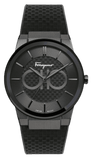Salvatore Ferragamo Sapphire Black Dial Black Rubber Strap Watch for Men - SFHP00320