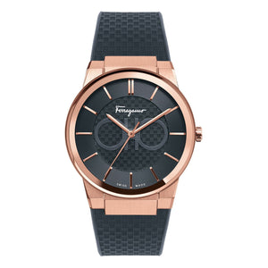 Salvatore Ferragamo Sapphire Black Dial Black Silicone Strap Watch for Men - SFHP00420