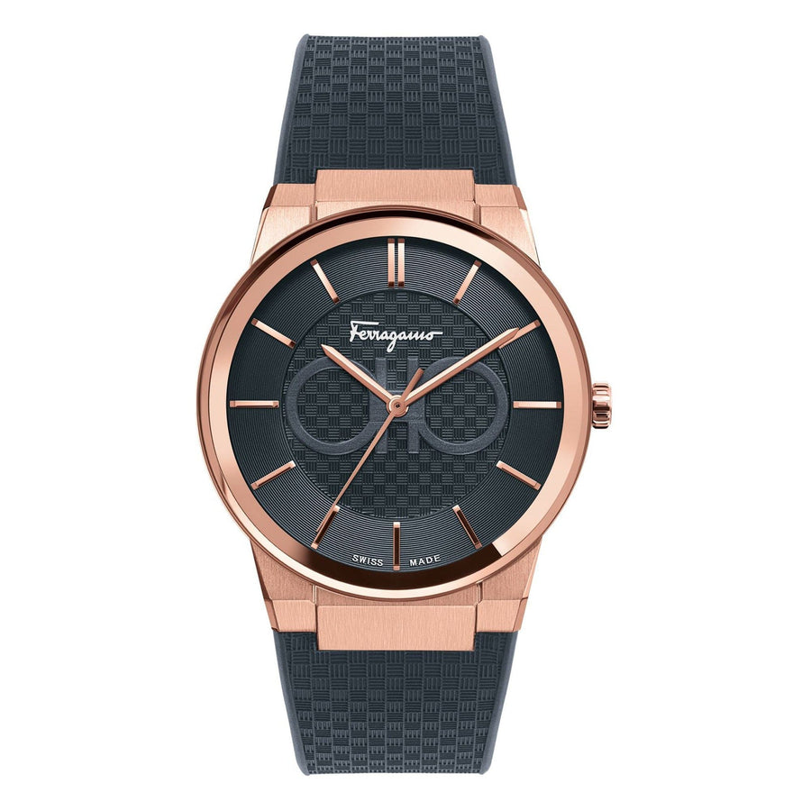 Salvatore Ferragamo Sapphire Black Dial Black Silicone Strap Watch for Men - SFHP00420