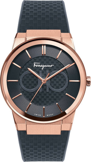 Salvatore Ferragamo Sapphire Black Dial Black Silicone Strap Watch for Men - SFHP00420
