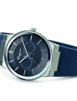 Salvatore Ferragamo Sapphire Blue Dial Blue Rubber Strap Watch for Men - SFHP00120