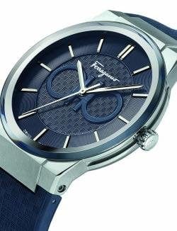 Salvatore Ferragamo Sapphire Blue Dial Blue Rubber Strap Watch for Men - SFHP00120