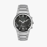 Salvatore Ferragamo Sapphire Chrono Black Dial Silver Steel Strap Watch for Men - SFME00321