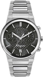 Salvatore Ferragamo Sapphire Chrono Black Dial Silver Steel Strap Watch for Men - SFME00321