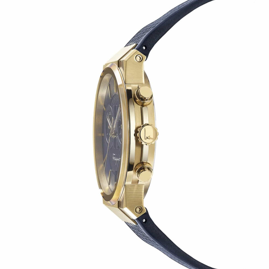 Salvatore Ferragamo Sapphire Chrono Blue Dial Blue Silicone Strap Watch for Men - SFME00221