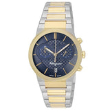 Salvatore Ferragamo Sapphire Chrono Blue Dial Two Tone Steel Strap Watch for Men - SFME00521