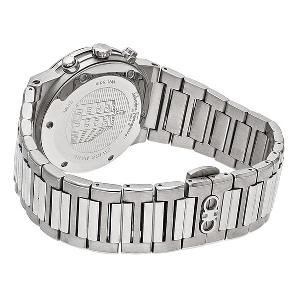 Salvatore Ferragamo Sapphire Chrono Green Dial Silver Steel Strap Watch for Men - SFME00421