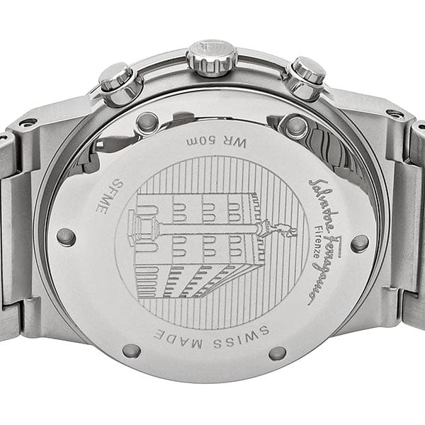 Salvatore Ferragamo Sapphire Chrono Green Dial Silver Steel Strap Watch for Men - SFME00421