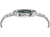 Salvatore Ferragamo Sapphire Chrono Green Dial Silver Steel Strap Watch for Men - SFME00421