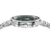 Salvatore Ferragamo Sapphire Chrono Green Dial Silver Steel Strap Watch for Men - SFME00421