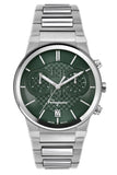 Salvatore Ferragamo Sapphire Chrono Green Dial Silver Steel Strap Watch for Men - SFME00421