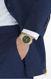 Salvatore Ferragamo Sapphire Chrono Green Dial Two Tone Steel Strap Watch for Men - SFME01223