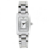 Emporio Armani Classic Diamonds Silver Dial Silver Steel Strap Watch For Women - AR3170