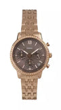 Fossil Neutra Chronograph Mother of Pearl Brown Dial Rose Gold Steel Strap Watch for Women - ES5218