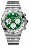 Breitling Chronomat B01 42 Six Nations Ireland Green Dial Silver Steel Strap Watch for Men - AB0134A91L1A1