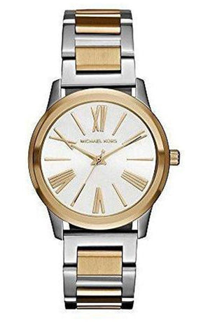 Michael Kors Hartman Quartz White Dial Two Tone Steel Strap Watch For Women - MK3521