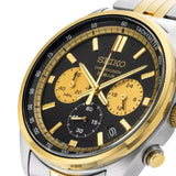 Seiko Sport Chronograph Black Dial Two Tone Steel Strap Watch for Men - SSB430P1