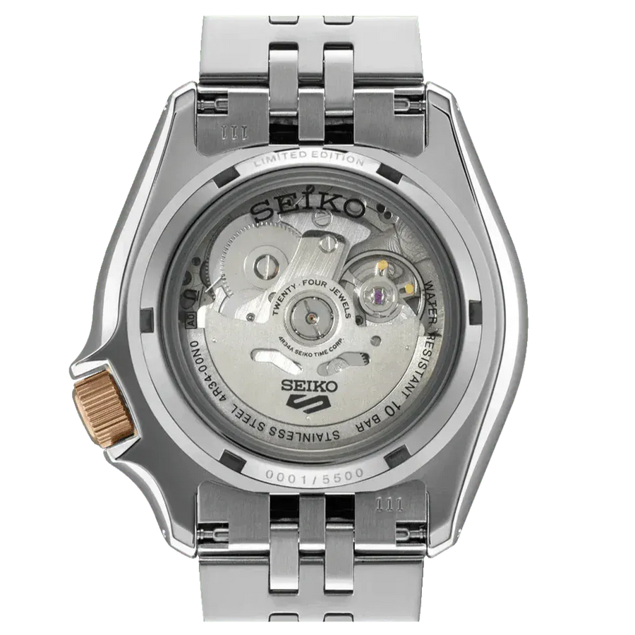 Seiko 5 GMT Sport Asia Exclusive Limited Edition Off White Dial Silver Steel Strap Watch for Men - SSK046K1