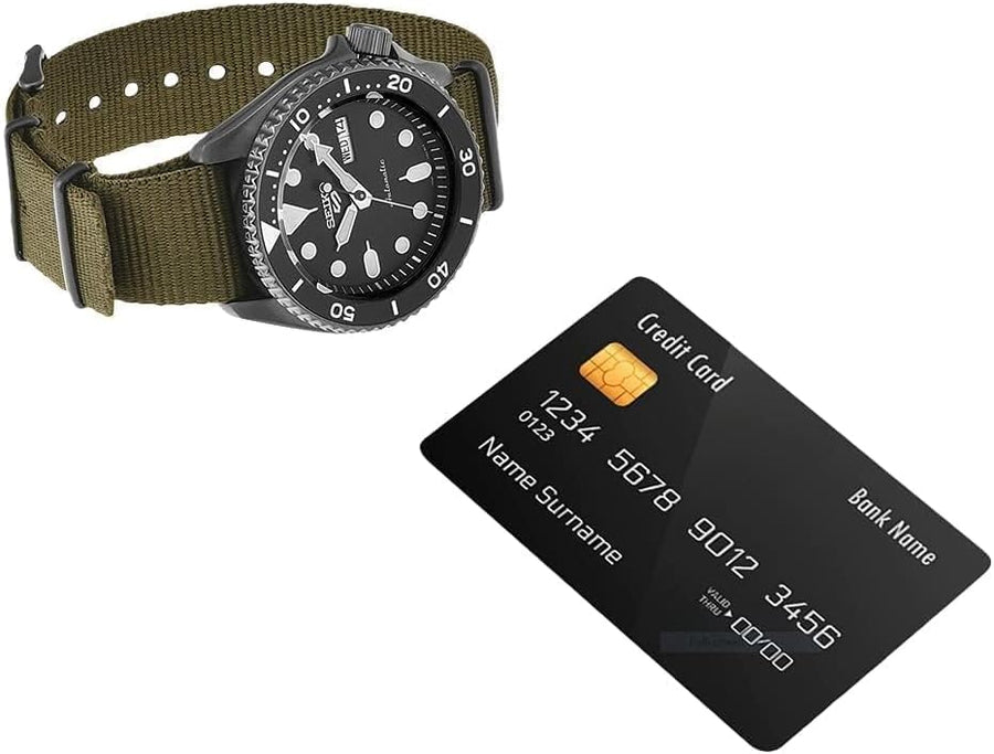 Seiko 5 Sport Automatic Black Dial Green Nylon Strap Watch For Men - SRPD65K4