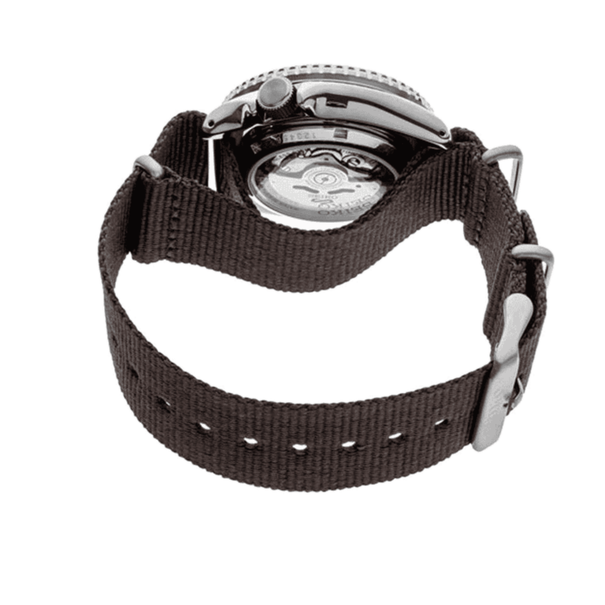 Seiko 5 Sport Automatic Brown Dial Brown Nylon Strap Watch For Men - SRPD85K1
