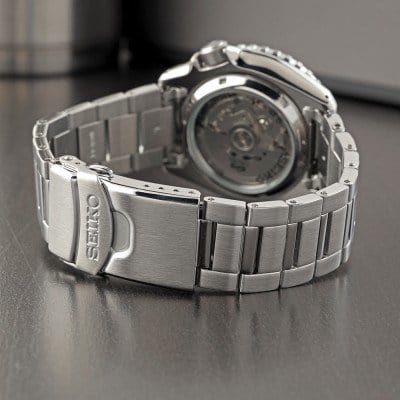 Seiko 5 Sport Automatic SKX Series Black Dial Silver Steel Strap Watch for Men - SRPK99K1