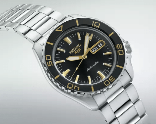 Seiko 5 Sport Automatic SKX Series Black Dial Silver Steel Strap Watch for Men - SRPK99K1