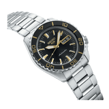 Seiko 5 Sport Automatic SKX Series Black Dial Silver Steel Strap Watch for Men - SRPK99K1