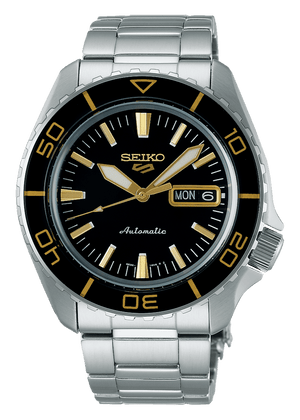 Seiko 5 Sport Automatic SKX Series Black Dial Silver Steel Strap Watch for Men - SRPK99K1