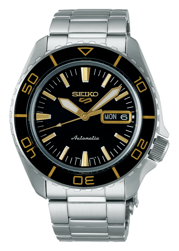 Seiko 5 Sport Automatic SKX Series Black Dial Silver Steel Strap Watch for Men - SRPK99K1