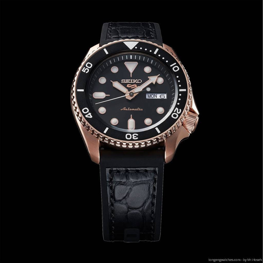 Seiko 5 Sport SKX Automatic Black Dial Black Silicone Strap Watch For Men - SRPD76K1